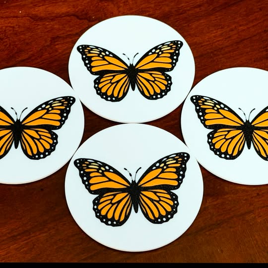 Set of 4 Monarch Butterfly Coasters