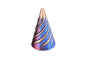 Spiral Fidget Cone (Red & Blue Silk / Rose Gold)