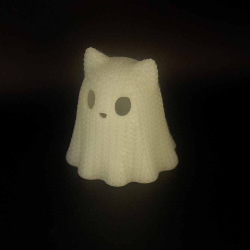 Knitted Ghost Cat (with Tealight)