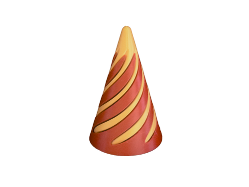 Fidget Cone with Maroon Red and Gold colors
