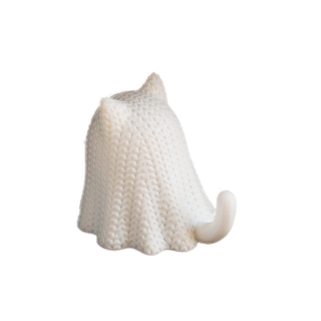 Knitted Ghost Cat (with Tealight)