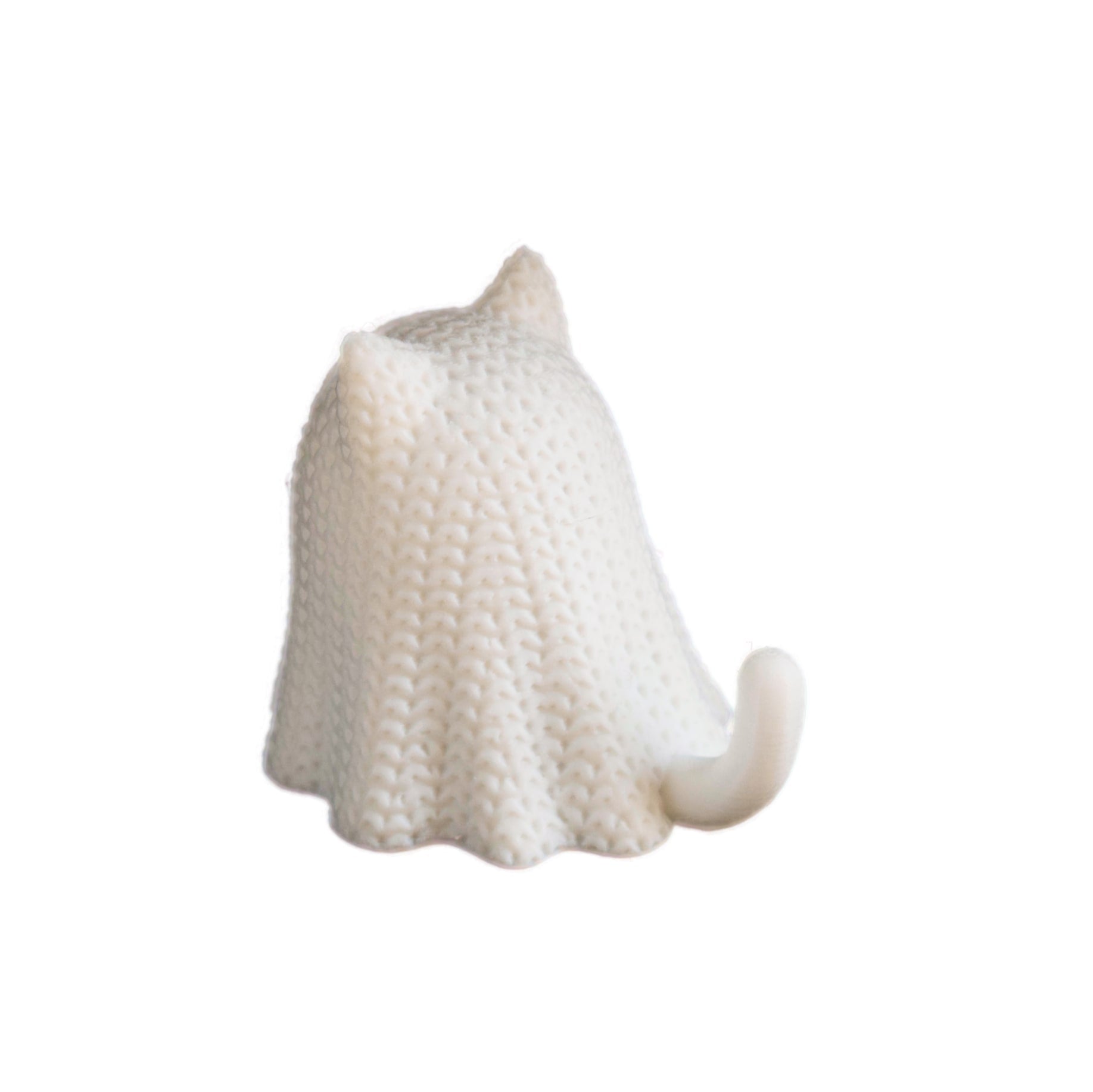 Knitted Ghost Cat (with Tealight)